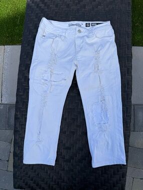 Miss Me White Denim Jeans with Signature Embroidery